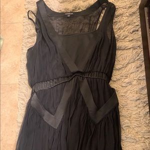 Black dress with sheer overlay